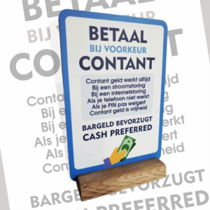 Betaal Contant bord